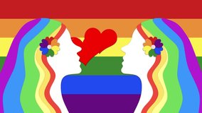 Concept love LGBT people community rainbow flag person silhouettes profiles seamless loop animation background.	
 - Powered by Shutterstock - Get 15% off with code: PIKWIZARD15