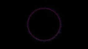 Radial or Circular Equalizer Animation - Audio Waveform with Flowing Dots Visualization