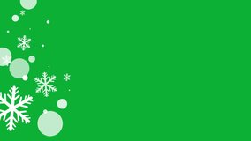 Snowflakes frame rotating on isolated green screen. Xmas and New Year Background. Winter Background with snowflakes motion. 2023 and 2024 Creative card design. Merry Christmas and Happy New Year. - Powered by Shutterstock - Get 15% off with code: PIKWIZARD15