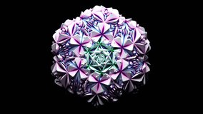3d render of abstract art video animation with surreal fractal cubical symmetry object in rotation transformation process based on triangles pyramids geometry shapes in white plastic in multi color - Powered by Shutterstock - Get 15% off with code: PIKWIZARD15