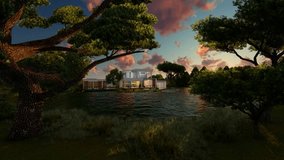 lakeside house design 3d rendering - Powered by Shutterstock - Get 15% off with code: PIKWIZARD15