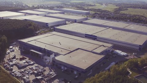 Aerial Shot of Industrial Warehouse