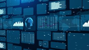 E commerce Analytical Dashboard Charts And Data About Sales, Expenses Profit Background. 4K 3D Application Business Development Strategy. stock market Business corporate Infographics. 3D Illustration - Powered by Shutterstock - Get 15% off with code: PIKWIZARD15