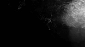 Smoke on black background for use in video editing