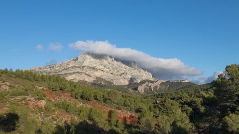 Montagne Sainte-Victoire - a limestone mountain ridge in the south of France close to Aix-en-Provence
