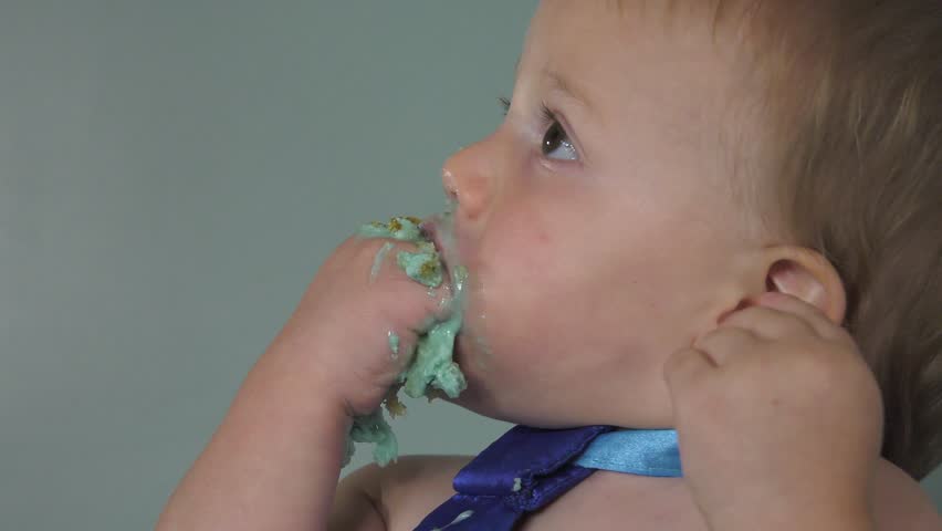 cake smash boy messy eater close up slow motion 4k
