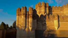 Coca Castle is a fortification constructed in the 15th century and is located in Coca, in Segovia province, Castilla y Leon, Spain. High quality 4k footage