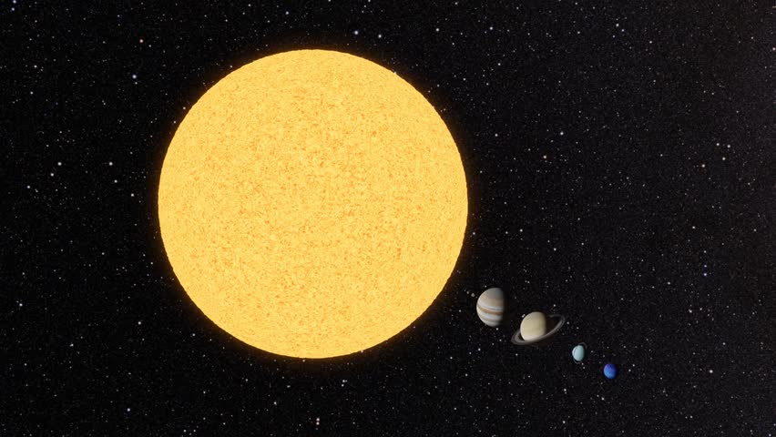 Solar system planets according to its sizes ratio