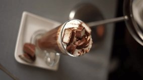 drink with cream and chocolate vertical video
