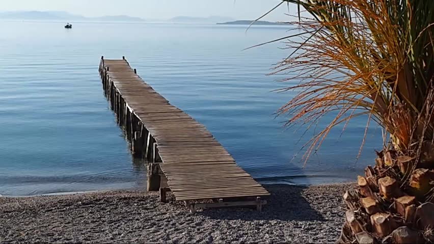 marine wooden jetty on sea coast Stock Footage Video (100% Royalty-free ...