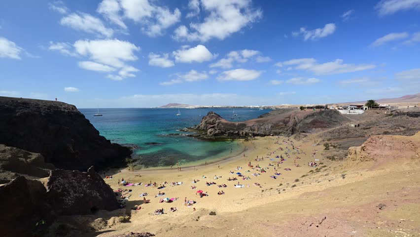 Beautiful day over Playa the Papagayo beach on Lanzarote island - Canaries - Spain