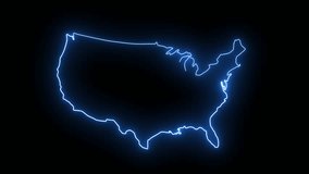 Animated American map icon with a glowing neon effect - Powered by Shutterstock - Get 15% off with code: PIKWIZARD15