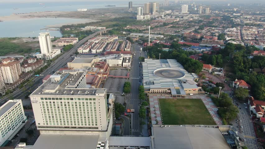 Aerial photography Dataran Pahlawan Melaka ,Hatten Hotel Melaka, morning 2022 Royalty-Free Stock Footage #3404331051