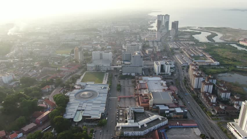 Aerial photography Dataran Pahlawan Melaka ,Hatten Hotel Melaka, morning 2022 Royalty-Free Stock Footage #3404331755