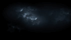 Lightning flashes through dark storm clouds. Black clouds before the thunderstorm. Perfect for rainy VFX compositions. - Powered by Shutterstock - Get 15% off with code: PIKWIZARD15