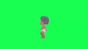 3d chroma key cute baby dancing salsa right angle green screen