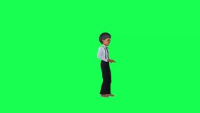 3d indian handsome boy playing cards, left angle green screen video