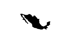animated video of the map icon for the country of Mexico