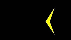 Yellow color directional swipe arrow icon . Abstract ,  scroll and animated video.