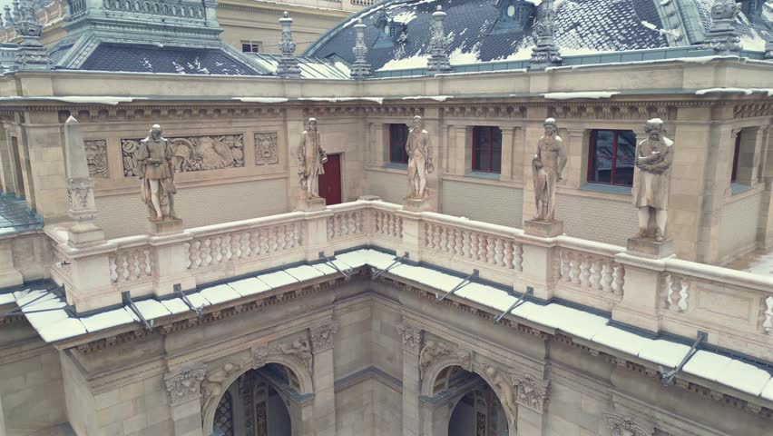 Hungary budapest national opera house drone winter