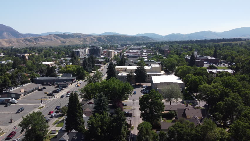 Aerial view of Bozeman City Center