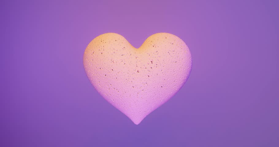 Peach Fuzz heart turning into little dots on purple background Royalty-Free Stock Footage #3404811207