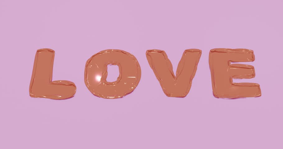 Inflating Peach Fuzz word LOVE shaped balloons on light pink background Royalty-Free Stock Footage #3404811235