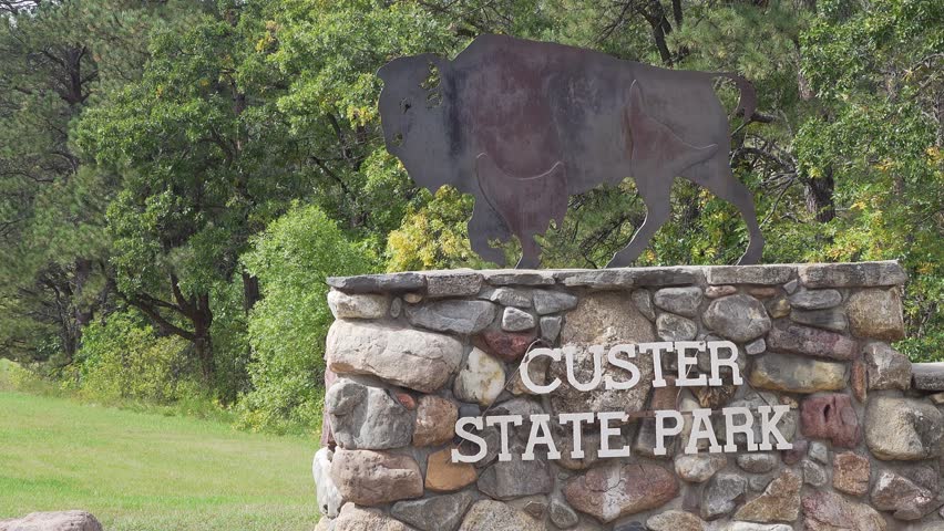 Custer State Park welcome sign in  South Dakota, USA