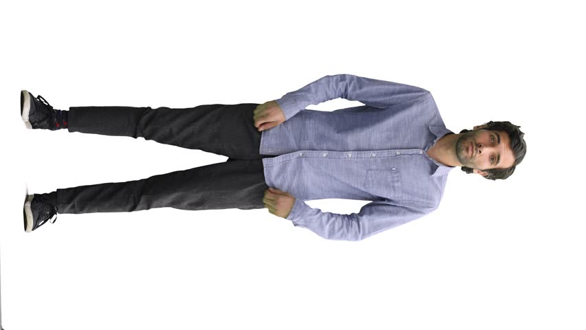 man in full growth. isolated on white background applauds