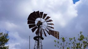 Video of retro windmill with cloudy blue sky - Powered by Shutterstock - Get 15% off with code: PIKWIZARD15