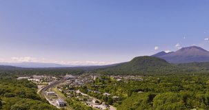 Aerial - Karuizawa, Nagano, Japan Urban landscape Business and Sightseeing video Ascending