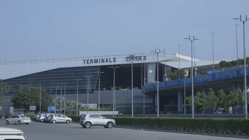 A Static shot of Indira Gandhi International Airport Terminal 3 at New Delhi, India

