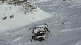 Madonna di Campiglio ski slopes aerial video panorama