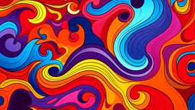 Abstract background video multicolor liquid swirls wave motion loop animated painting 
