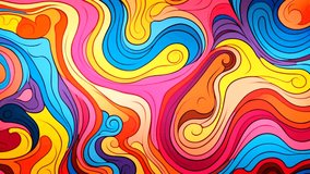 Abstract background video multicolor liquid swirls wave motion loop animated painting 