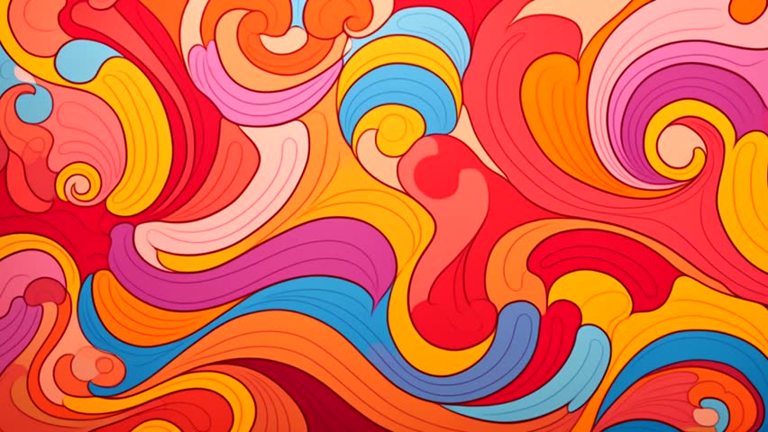 Abstract background video multicolor liquid swirls wave motion loop animated painting 