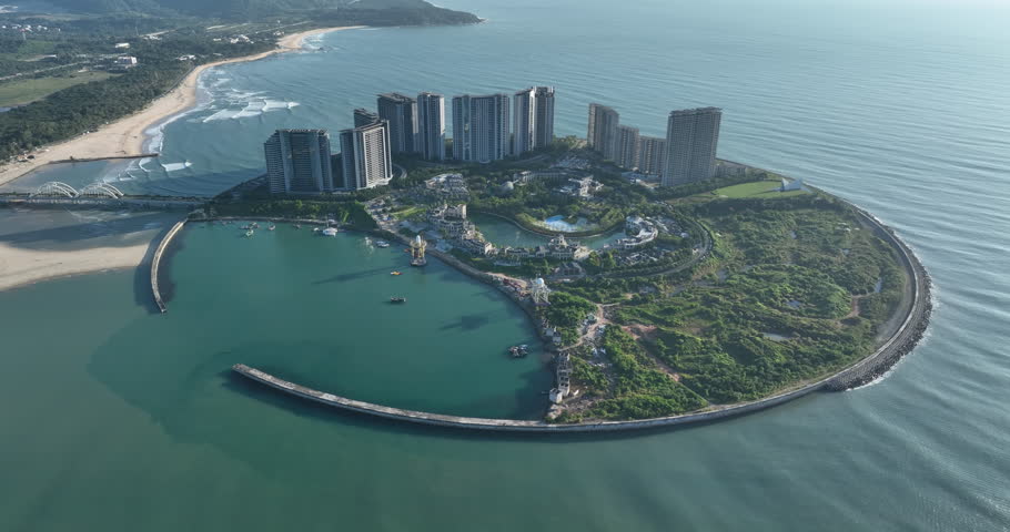Aerial footage of landscape in hainan, China