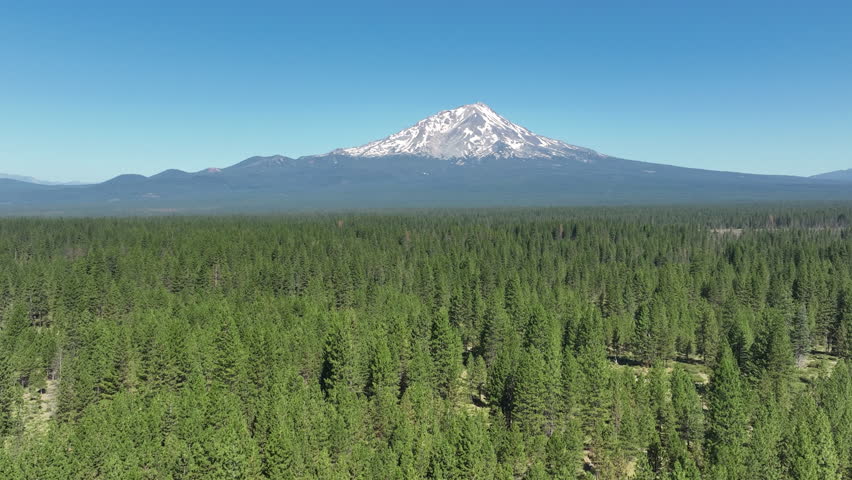 Mt Shasta Vista Point Aerial Shot Telephoto L California USA