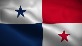 Panama flag waving animation, perfect looping, 4K video background, official colors
