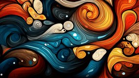 Abstract background video multicolor liquid swirls of marble pattern gradient textured motion loop wave animated fluid 
