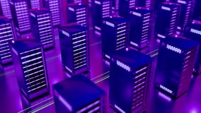 A multi petaflops supercomputer for training neural networks. Monitoring every Internet user on the planet. Cyberpunk style future in 2077. Server room with neon lighting - Powered by Shutterstock - Get 15% off with code: PIKWIZARD15