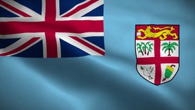 Fiji flag waving animation, perfect looping, 4K video background, official colors