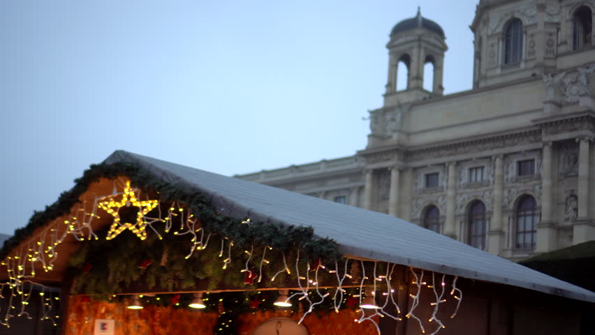 Christmas market in Vienna Austria  holiday festive time 4k