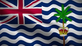British Indian Ocean Territory flag waving animation, perfect looping, 4K video background, official colors