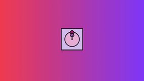 Heart clock animation on a pink to blue colored background