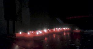 A short video of burning praying candles within Cathedral Duomo di Como Italy