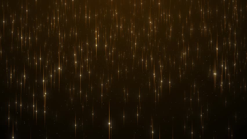 4K Abstract motion background shining gold particles. Shimmering Glittering Particles award, music, wedding, anniversary, party and presentation backdrops, corporate., 2024, 2025. 3D Illustration