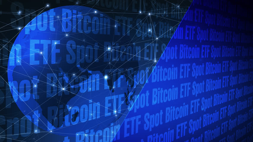 Spot bitcoin etf digital money, crypto, and financial investment background in digital finance trend of exchange traded fund for bitcoin and crypto asset analysis Royalty-Free Stock Footage #3406617029