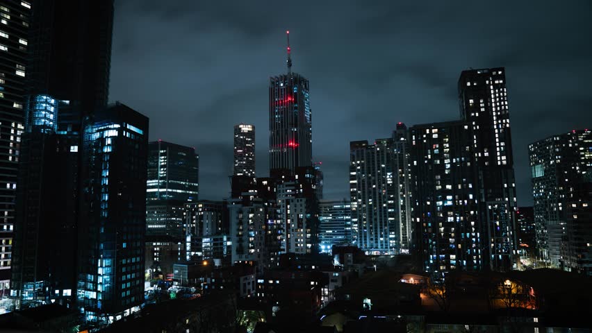 Canary Wharf Nighttime Timelapse, London UK