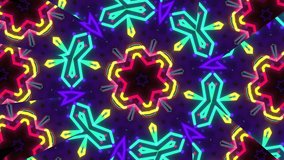 Magic kaleidoscope visual loop for concert, night club, music video, events, show, fashion, holiday, exhibition, LED screens and projection mapping.